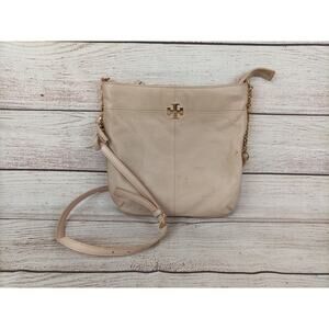 Tory Burch Ivy Leather Convertible Shoulder Bag Purse Tan